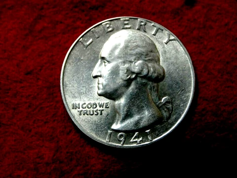 1941  25C WASHINGTON 90% SILVER QUARTER ITEM #41R Cover