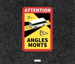 BUS Attention Angles Morts - Car Sticker For Window, Bumper or Others - Picture 1 of 2