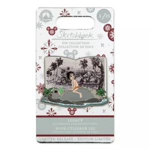 DISNEY BALOO & MOWGLI SKETCHBOOK LIMITED RELEASE PIN THE JUNGLE BOOK BRAND NEW! - Picture 1 of 2