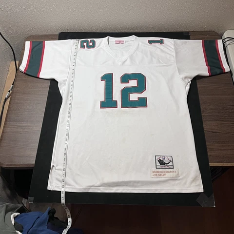 Vintage Miami Hurricanes Jersey Jim Kelly #12  USA Mens 2XL Mitchell Ness UM Cover