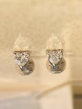 0.50 TCW F/VS1 Heart Shape Natural Diamonds Solitaire Stud Earrings In 18K Gold