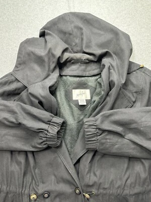 Jacqueline Ferrar Jacket Womens Medium Black Parka Wool Blend Hooded Ladies - Image 1 of 4