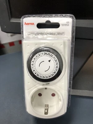 ENCHUFE TEMPORIZADOR PROGRAMABLE ADAPTADOR CORRIENTE 24H PROGRAMADOR Marca Hama - Imagen 1 de 2