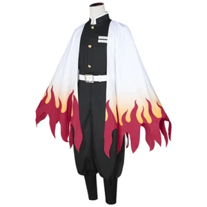 Corps The Flame Hashira Pillars Kyojuro Rengoku Kimono Outfit Anime Cosplay Cost - Picture 1 of 4