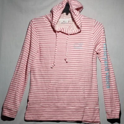 Sudadera con capucha de felpa Vineyard Vines rosa blanco a rayas para mujer talla XS. Foto 1 de 3