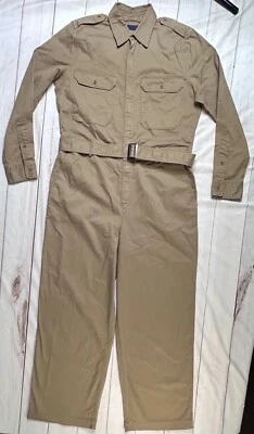 Новый без ценников женский комбинезон Polo Ralph Lauren коричневый 0 хлопок саржа универсальный с длинным рукавом - Изображение 1 из 4