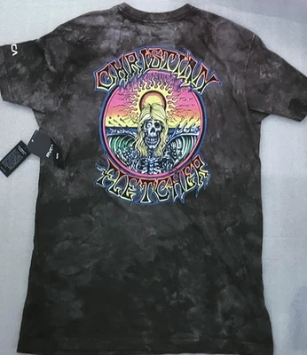 New NWT RVCA Christian Fletcher Graphic Surfer Logo Tie Dye T-Shirt M - Image 1 of 2