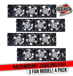 Rack Mount Exhaust Fan | 3U Cabinet Network IT Server Rails Equipment Cool Fans - Picture 1 of 14