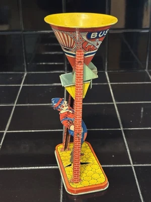 Vintage J. Chein Lata Litho Ocupado Mike Brinquedo de Areia Bom!! - Imagem 1 de 4