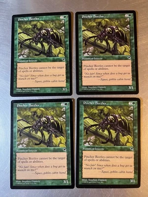 4x Pincher Beetles 1997 Tempest Magic Cards LP Condition Playset - Image 1 of 2