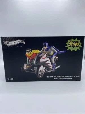 Hot Wheels Batman Classic TV Series Batcycle w/Batman & Robin - CMC85 Elite 1:12 - Image 1 of 3