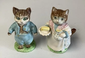 Beatrix Potter Beswick Mrs Ribby Cat and Tom Kitten Figures - Picture 1 of 4