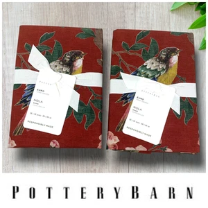 NEU Posten 2 x Pottery Barn Nola Singvogel Euro Kissenbezüge rot multi 26" x 26" Neu mit Etikett - Bild 1 von 7