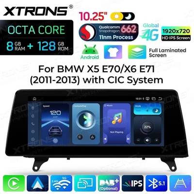 AUTORADIO ANDROID 8/128GB AUTO BMW X5 X6 E70 E71 2011-2013 NAVIGATORE CIC SYSTEM - Immagine 1 di 4