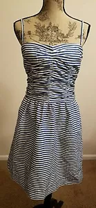 Abito polo Ralph Lauren donna da crociera a righe cotone blu/bianco taglia 10 - Foto 1 di 9
