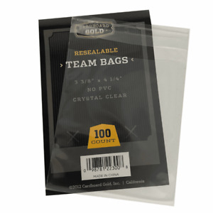 Cardboard Gold Team Bags CBG Resealable Sleeves 100, 200, 300, 400, 500, 1000