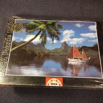 Tahiti puzzle EDUCA Baie d'Opunohu Tahiti jigsaw puzzle 1500pc NIB  - Image 1 of 4