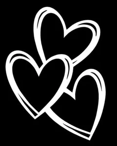 Hearts 3 Nice Vinyl Decal truck car tool box love faith sticker window outside - Picture 1 of 1