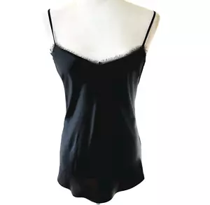 Neiman Marcus Intimates Silk Cami Womens XS Black Goth Sultry Romantic Luxury - Picture 1 of 14