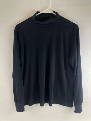 Lands' End Sweater Women's Size Large Solid Black Pullover Mock Neck Long Sleeve - Image 1 of 4