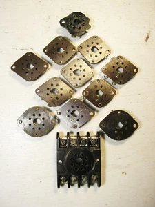 Lot of 12 Bakelite 8 Pin Tube Sockets, Used, Breadboard, Amphenol, EBY - Picture 1 of 7