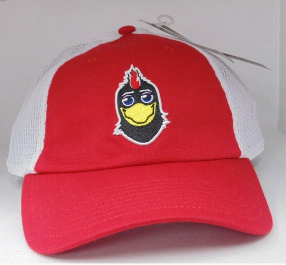 Adidas Chicago Blackhawks Slouch Mascot Tommy Hawk Red Mesh Adjustable Hat Cap