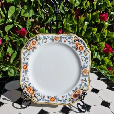Art Deco Vintage Anchor Sampson Bridgwood Apple Blossom 2417 Bread Plate 6½" - Image 1 of 4