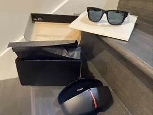 Prada Linea Rossa Sunglasses PS 07WS DG009R Black blue Man - Picture 1 of 10