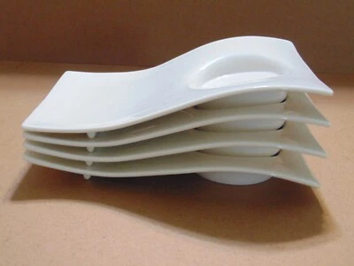 4 portavasos Villeroy & Boch New Wave Snack Plate blanco 9 x 6 1748 Luxemburgo Foto 1 de 4