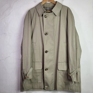 Abrigo Aquascutum Hombre 44R Vintage Beige Algodón Lujo Largo Formal - Imagen 1 de 23