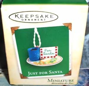 Just For Santa`2004`Miniature-Milk & Cookies For Santa,Hallmark Ornament-REDUCED - Picture 1 of 6