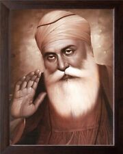 Guru Nanak Dev ji Giving Blessing, HD Printed Religious and Decor Framed Picture
