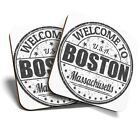 2 x Untersetzer (BW) - Willkommen in Boston USA Amerika #40489