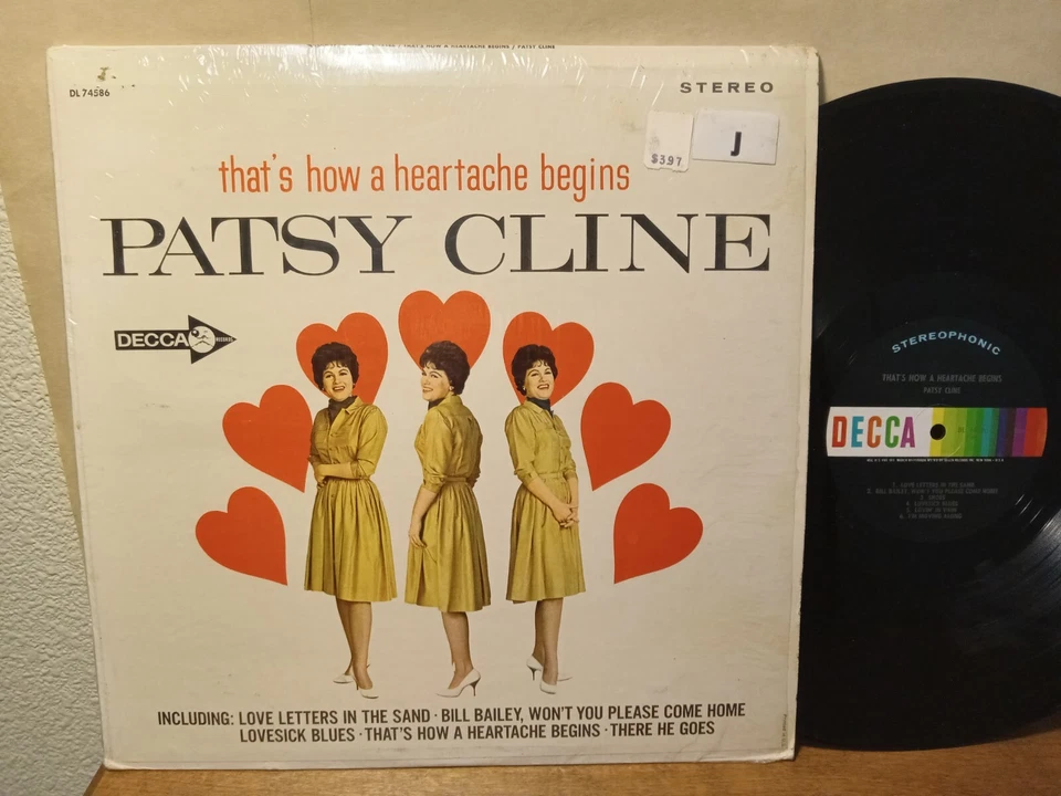 PATSY CLINE That’s How A Heartache Begins LP NM w/ SHRINK, Decca STEREO DL 74586 - Image 1 of 4