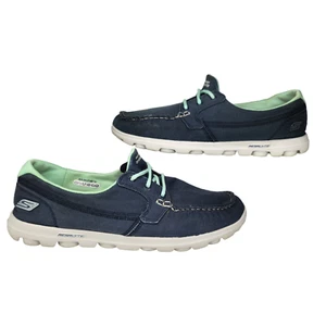 Zapatos Skechers para mujer 9,5 azul cómodo tela zapatillas Goga estera yoga sobre la marcha - Imagen 1 de 12