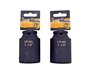2 Pcs 1/2" Dr. Air Impact Socket Deep 6 Points CR-MO SAE 1-1/2" 18091320 - Picture 1 of 4