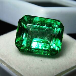 Natural Emerald Loose Gemstone 9.1Ct Certified Colombian Emerald Shape Rare Find