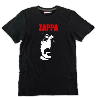 Schwarzes T-Shirt Print Frank Zappa Rock Top Baumwolle Musiker Blues Jazz Fusion - Bild 1 von 3