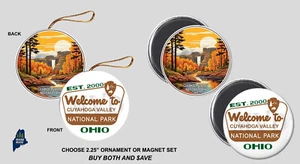 PARQUE NACIONAL DEL VALLE DE CUYAHOGA - Juego de adornos/imanes vacaciones Ohio NPS regalo 2 - Imagen 1 de 1