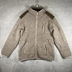 Waschsalon Wolle Full Zip Jacke groß Strick Pullover Nepal dick schwer Winter - Bild 1 von 15