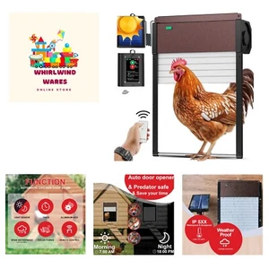 Automatic-Chicken-Coop-Door-Solar-Powered Auto Chicken Door with Remote Light... - Picture 1 of 8