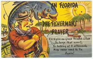 Teich Comic EXAGGERATED FISH 1944 Saint Petersburg FL - Bild 1 von 2