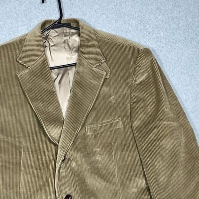 Vintage Orvis Corduroy Blazer Sport Coat Mens 42R Tan Elbow Patch 3 Button USA - Image 1 of 3