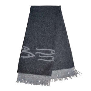 Elvang Denmark Alpaca Wool Reversible Throw Blanket 66x56 NWT Fish Scandi Modern - Picture 1 of 22