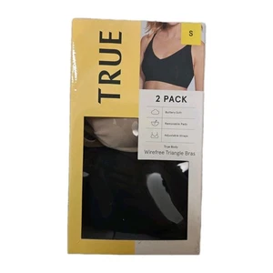 2-Pack True & Co Women’s Wirefree Bra, Black/Nude, Size S - NWT - Picture 1 of 2