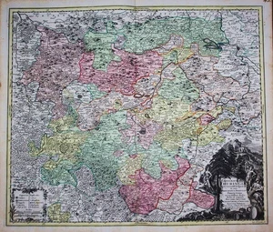 Thüringen Erfurt Weimar Mühlhausen Eisenach Nordhausen Karte Seutter 1730 - Picture 1 of 1