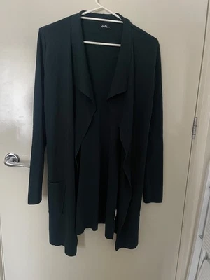 Cárdigan para mujer Dotti - talla XS - verde - bolsillos y cinturón Foto 1 de 4