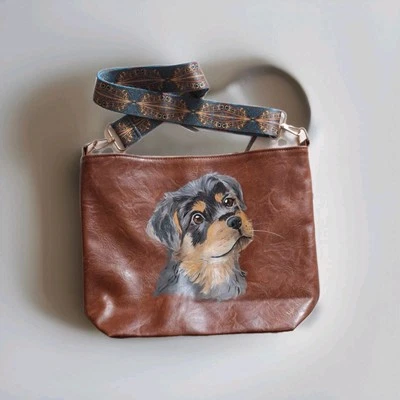 Tasche Shopper Beuteltasche Handtasche Schultertasche Umhängetasche handbemalt - Bild 1 von 4