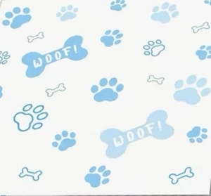 ALMOST FREE SHIPPING 2 Individual Paper Napkins (Baby Blue Dog Paws) - Picture 1 of 3