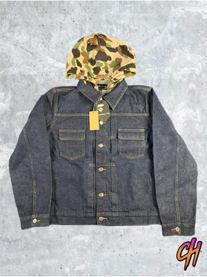 Bape APC 1st Camo Hooded Denim Jacket Size XL - Image 1 of 4